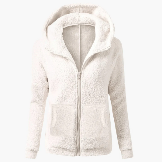 Damenjacke mit Kapuze und weicher Struktur