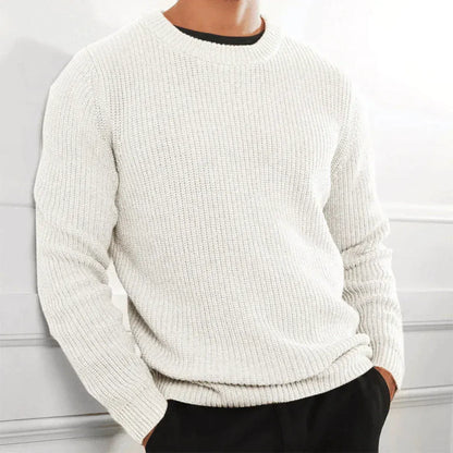 Herren Rundhalspullover mit Strickmuster