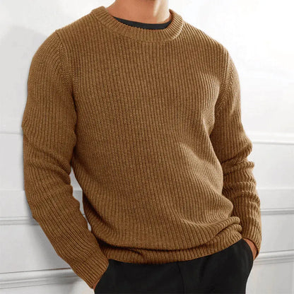 Herren Rundhalspullover mit Strickmuster