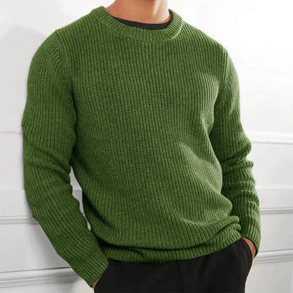 Herren Rundhalspullover mit Strickmuster