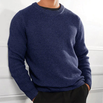 Herren Rundhalspullover mit Strickmuster