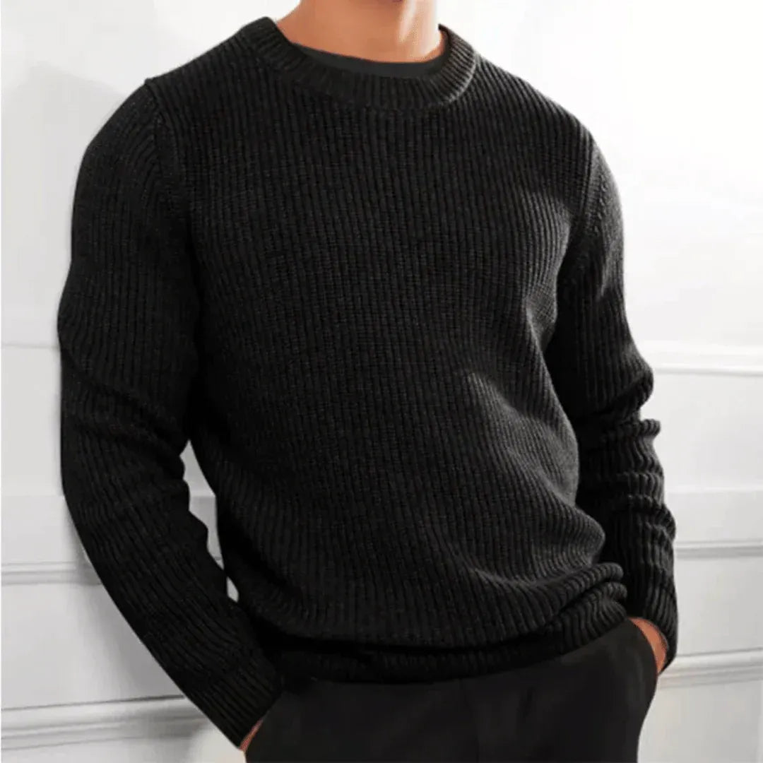 Herren Rundhalspullover mit Strickmuster