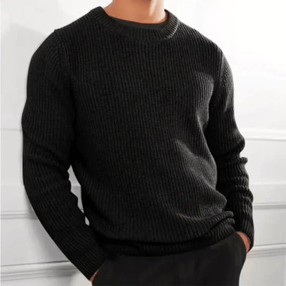 Herren Rundhalspullover mit Strickmuster