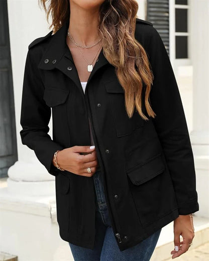 Damen kurze Jacke mit Zipper | Moderne Übergangsjacke