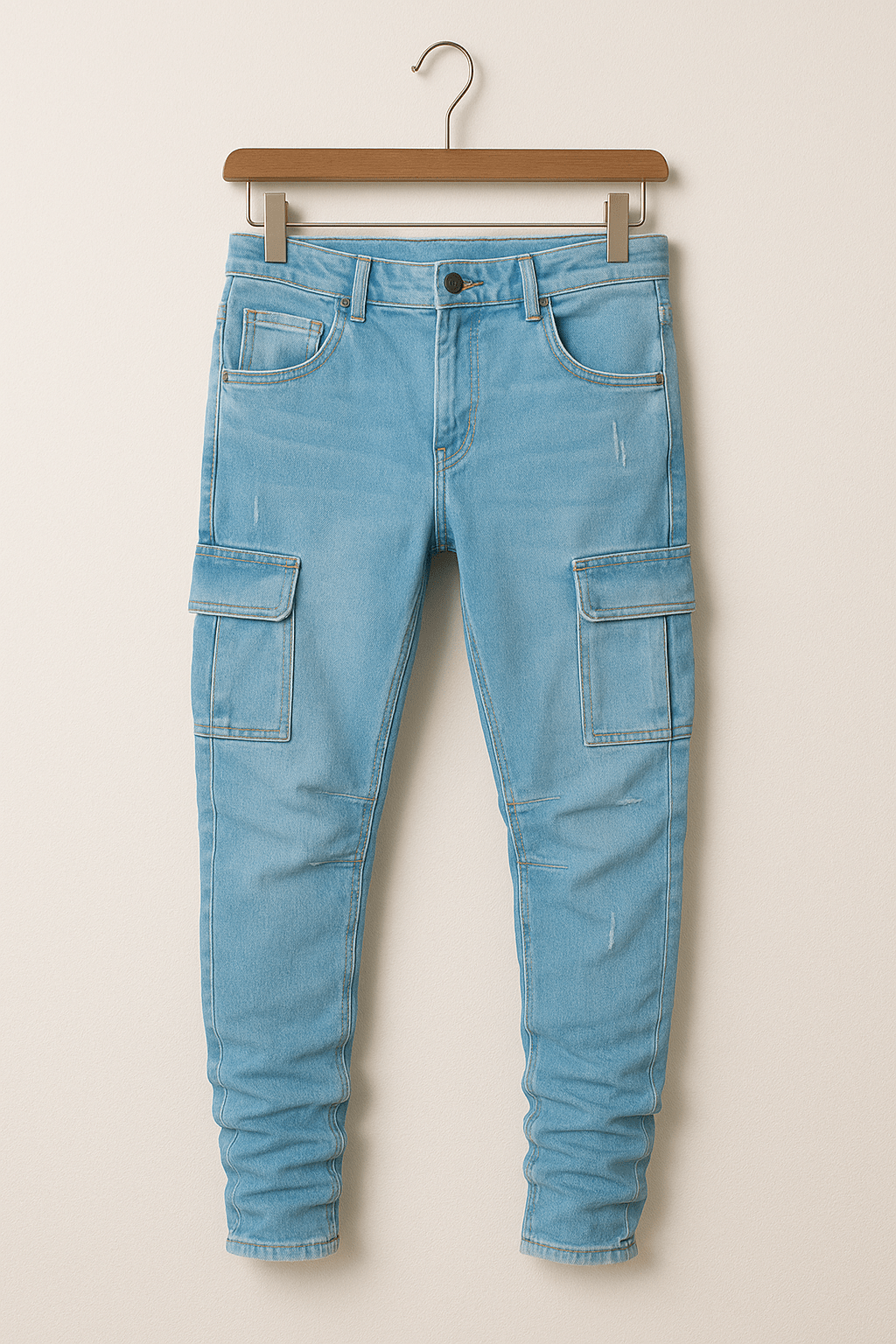 Herren-Cargohose mit schmal zulaufendem Schnitt und mehreren Beintaschen