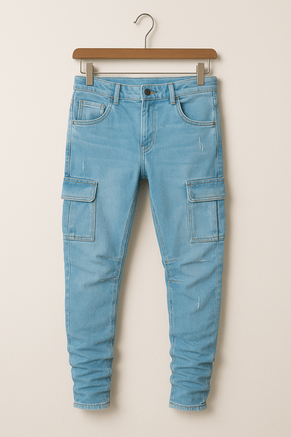 Herren-Cargohose mit schmal zulaufendem Schnitt und mehreren Beintaschen