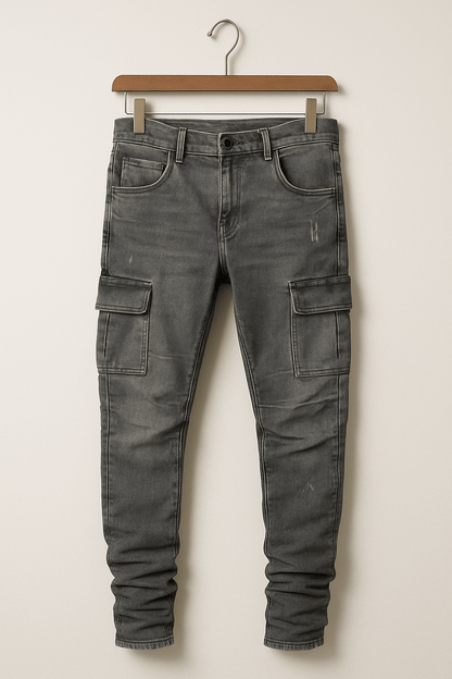 Herren-Cargohose mit schmal zulaufendem Schnitt und mehreren Beintaschen