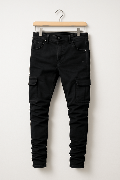 Herren-Cargohose mit schmal zulaufendem Schnitt und mehreren Beintaschen