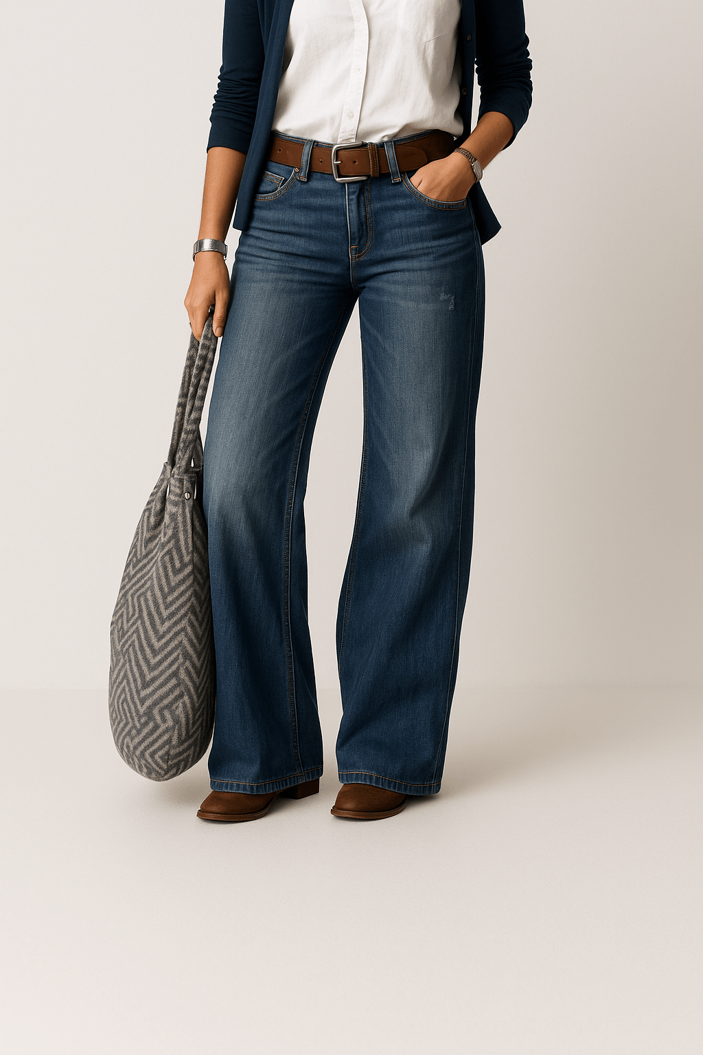 Damen Jeans mit weitem Bein | Hose aus Denim