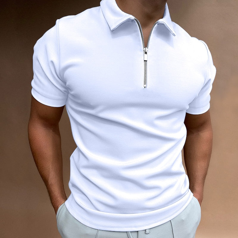 Poloshirt mit Reißverschluss und Kragen
