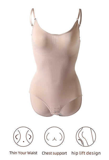 Elastischer Body mit tiefem Ausschnitt und breiten Trägern