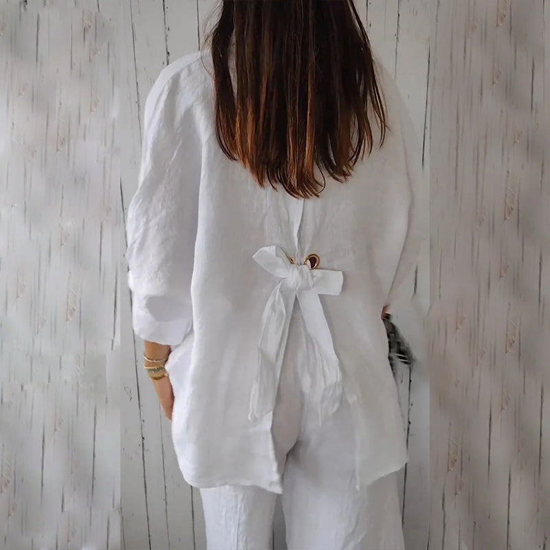 Bluse mit Hemdkragen und aufgesetzten Taschen