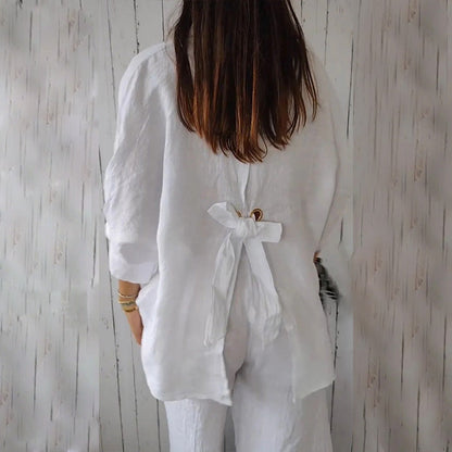 Bluse mit Hemdkragen und aufgesetzten Taschen