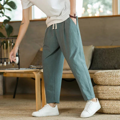 Leichte Freizeithose mit elastischem Bund und geradem Schnitt
